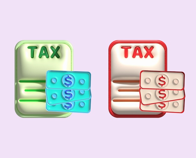 Illustration 3D of a tax and financial information form