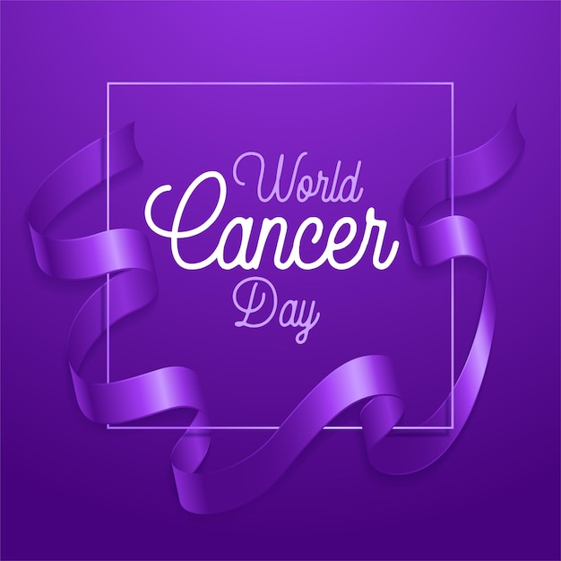 Illustration of 4 february world cancer day poster or banner background