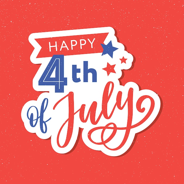 Illustration of 4th of July Background with American flag