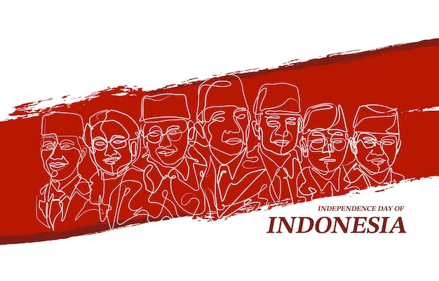 Illustrazione 7 presidenti indonesiani dal 1945 ad oggi