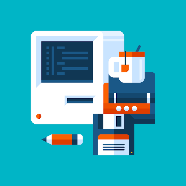 Vector illustration about computer science and programming
