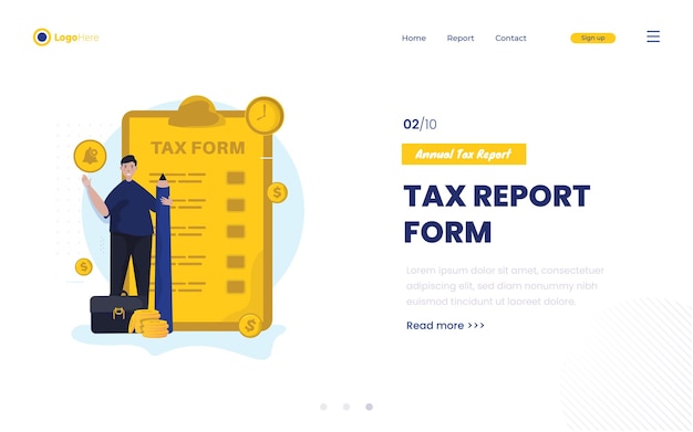 Vector illustration about tax report concept