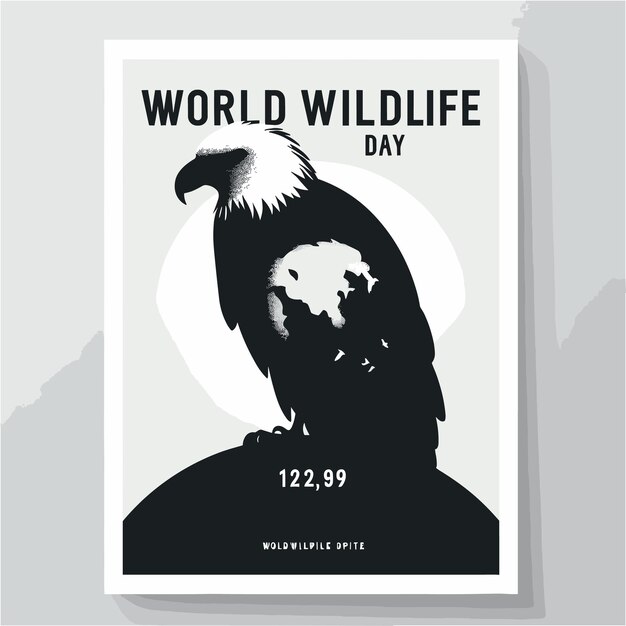 Vector an illustration about world wildlife day with flat design style