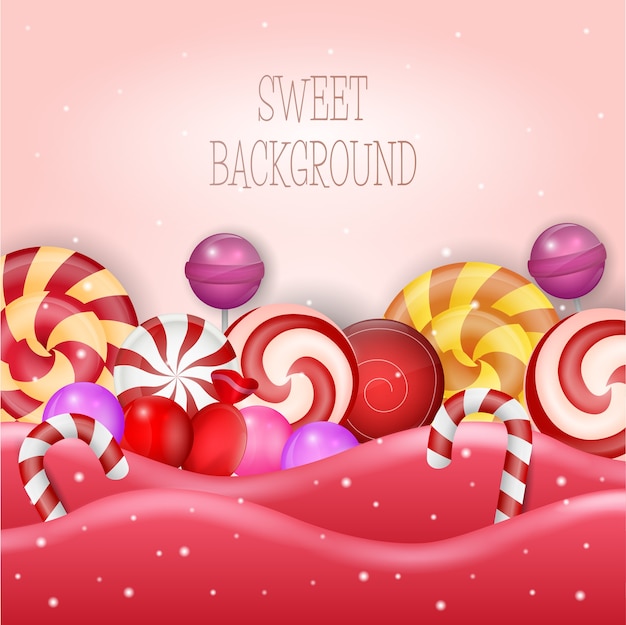 Vector illustration of abstract background with sweet candy