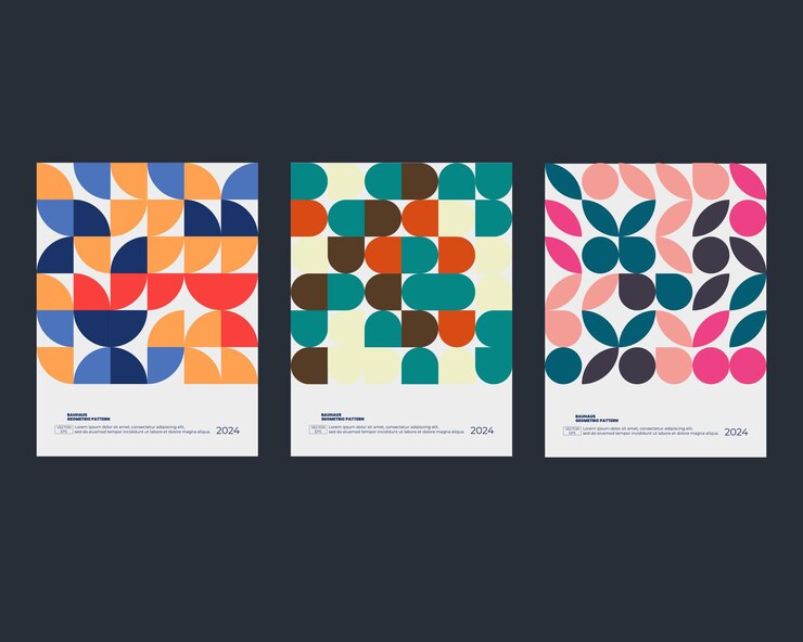 Vector illustration abstract bauhaus geometric pattern background