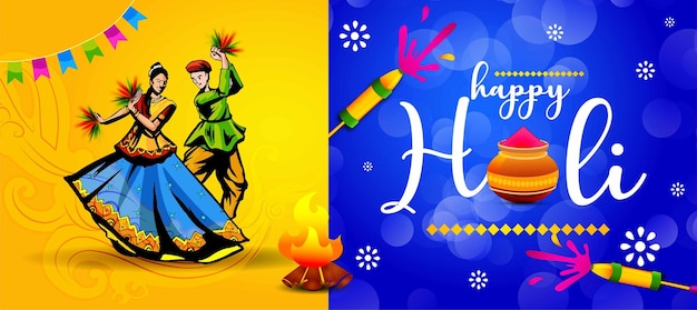 Illustration of abstract colorful Happy Holi celebration background for Festival of Colors celebrate