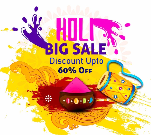 Illustration of abstract colorful Happy Holi celebration background for Festival of Colors celebrate