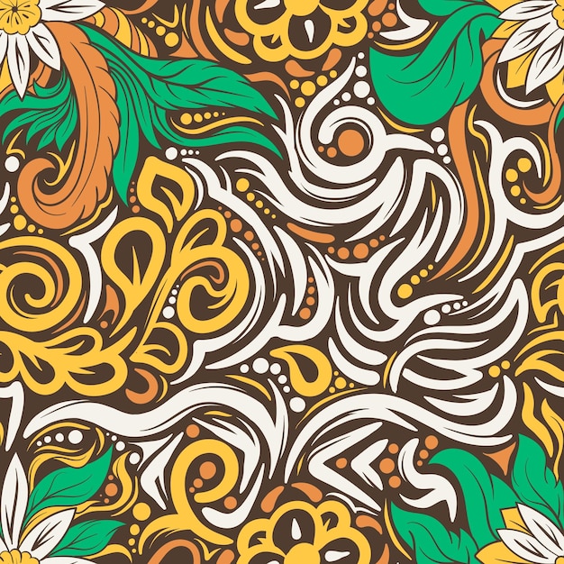 Vector illustration of an abstract cultural batik pattern with thick seamless lines