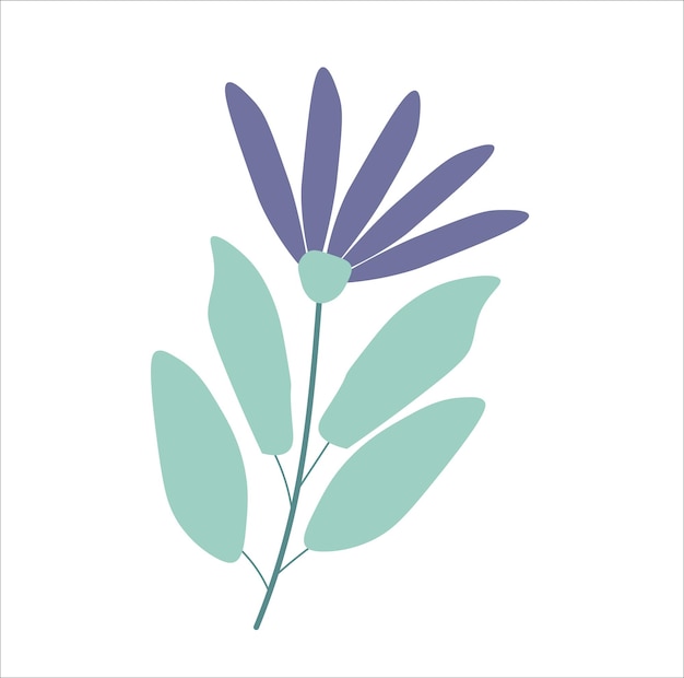 Illustrazione fiore astratto viola camomilla fiore