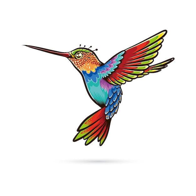 Illustrazione del colibrì astratto.