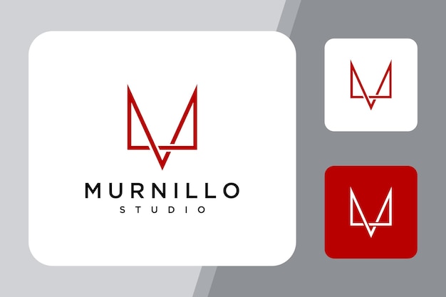 Illustration of abstract M sign made with geometric and modern logo design