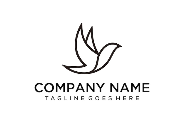 illustration of abstract and modern flying birds logo design