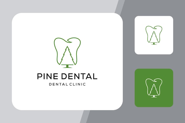 Illustration of an abstract pine tree that is made modern and clean with dental sign.