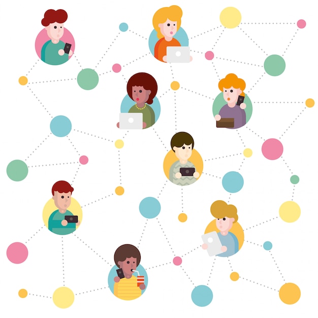 illustration of an abstract social network scheme