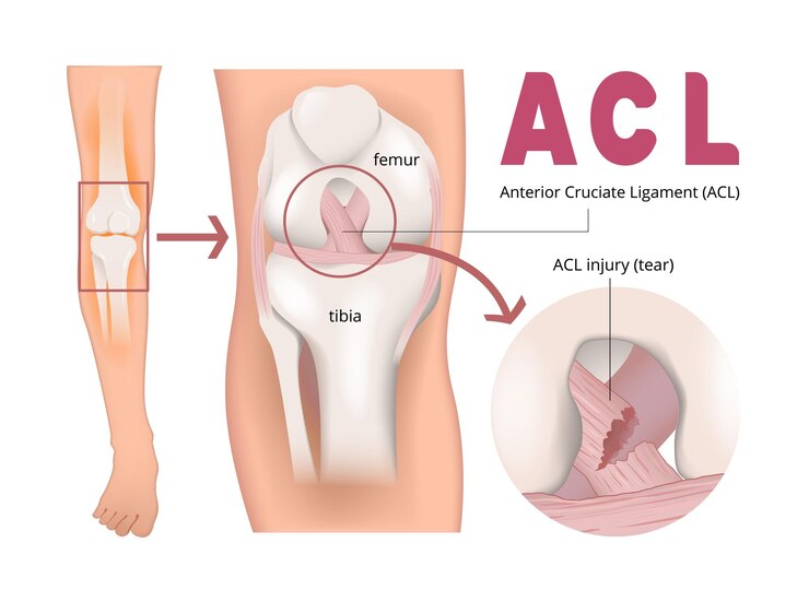 Vector illustration of acl injury infographic