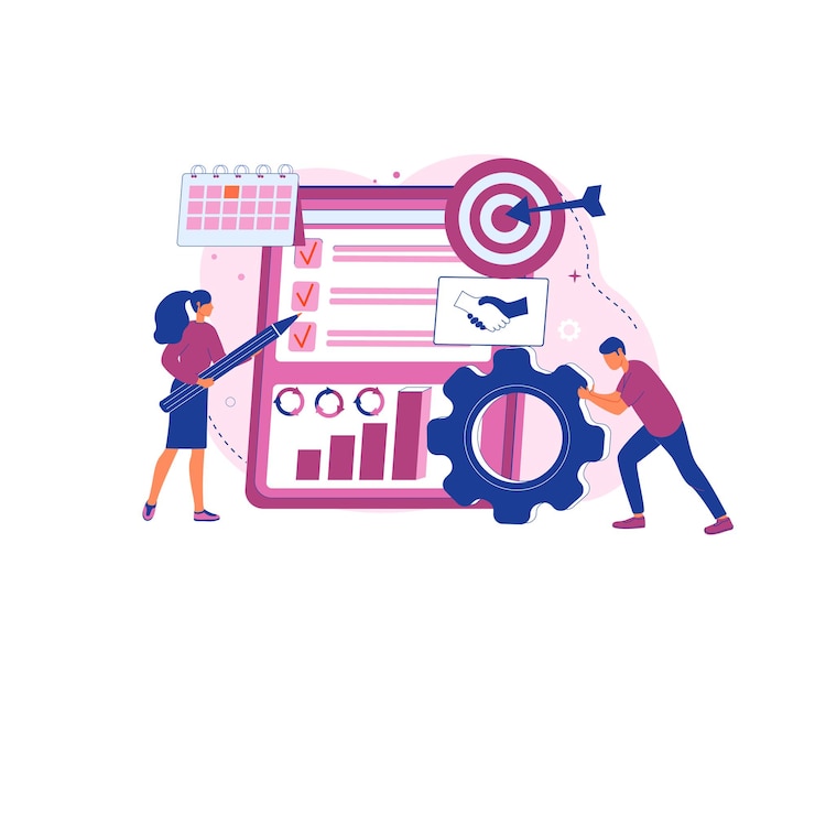 Vector illustration of active business plan concept
