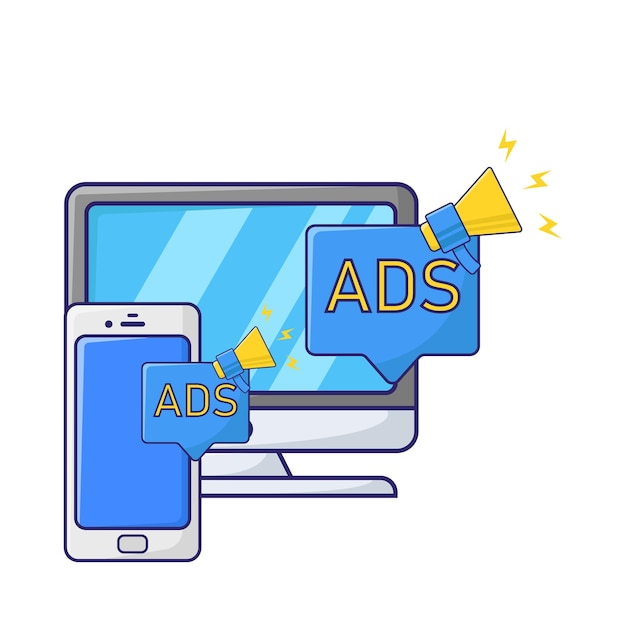 Vector illustration of ads