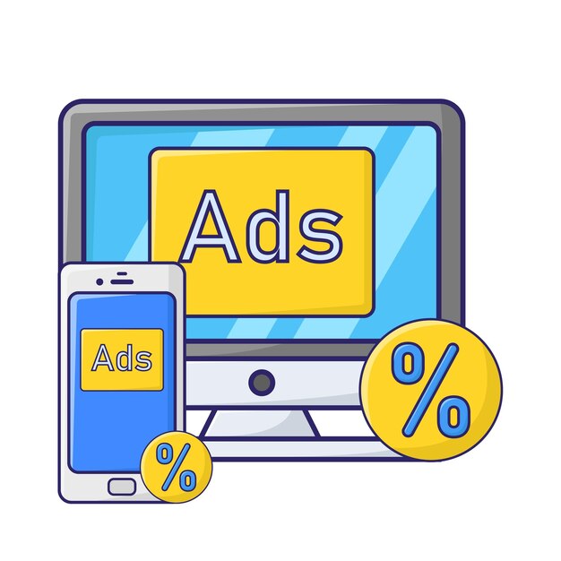 Vector illustration of ads