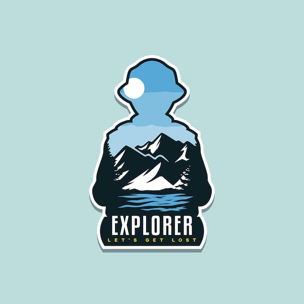 Illustration of Adventure Outdoors for badge or Tshirt Design