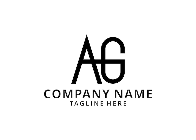 Вектор Иллюстрация ag letters logo design slim. простая и творческая концепция черного письма.