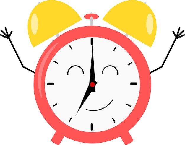 Illustration of an alarm clock with a face time