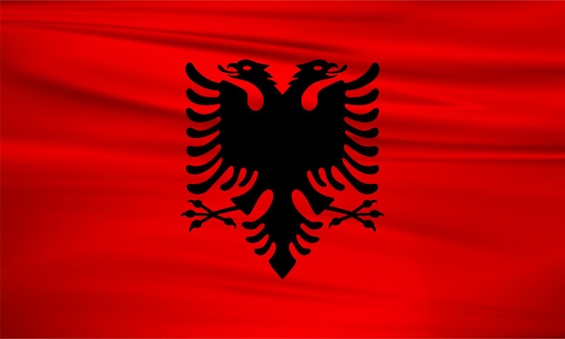 Illustration of albania flag and editable vector albania country flag