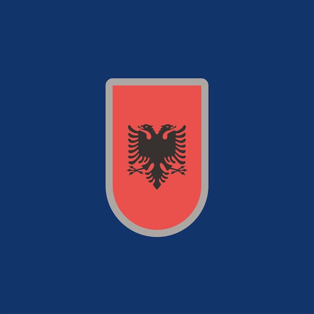 アルバニアの旗テンプレートのイラスト