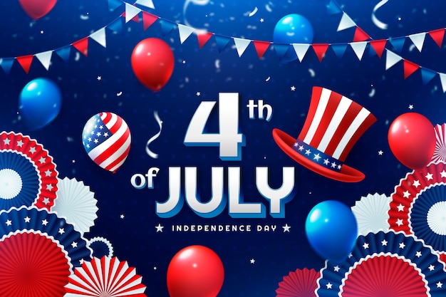 Illustration for american 4th of july celebration