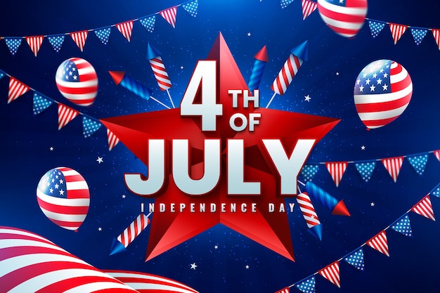 Illustration for american 4th of july celebration