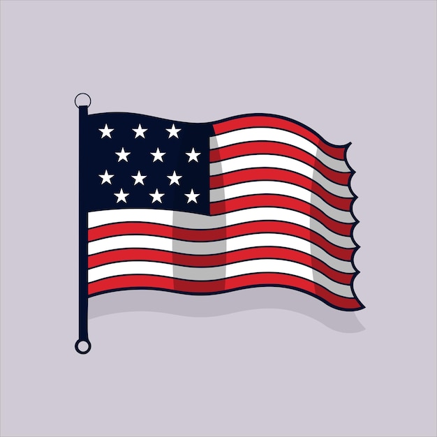 Illustration american flag vector icon