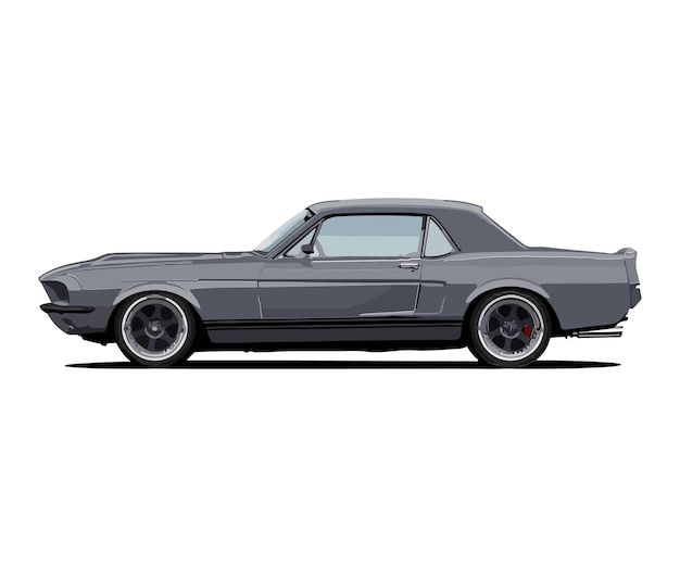 Illustration of an American muscle and vintage luxury sedan