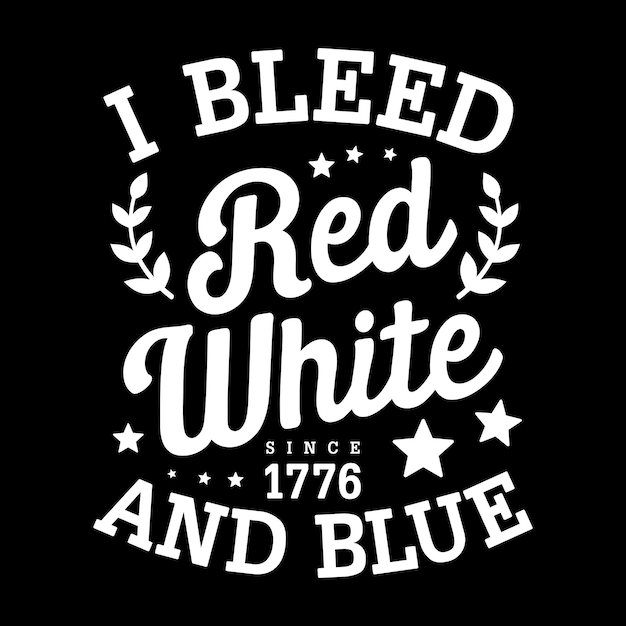 Vettore illustrazione tipografia americana con testo i bleed red white and blue design vettoriale