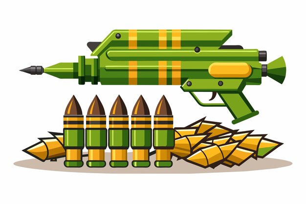 Vector illustration of ammunition and bullets