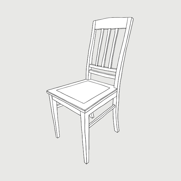 Illustration of an ancient wooden chair