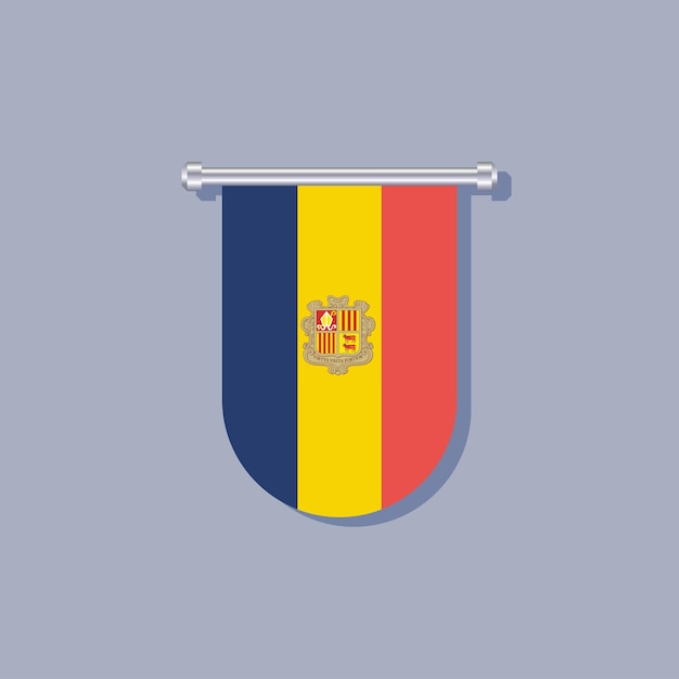 Illustrazione del modello di bandiera di andorra