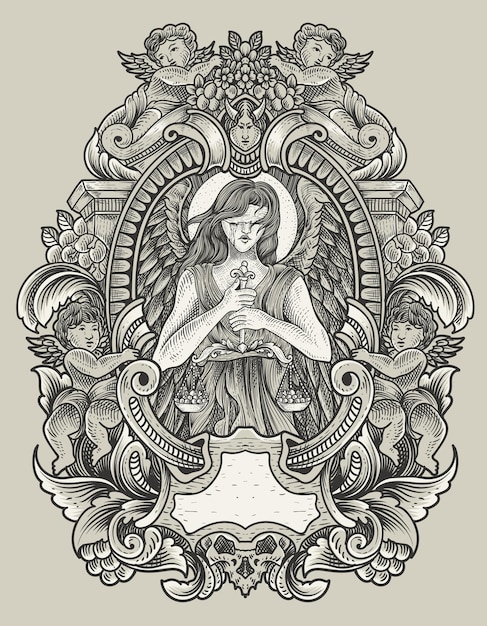 조각 장식 스타일로 그림 천사 정의