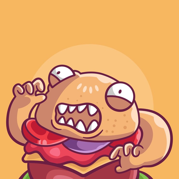 Vector 怒ったバーガーのイラスト
