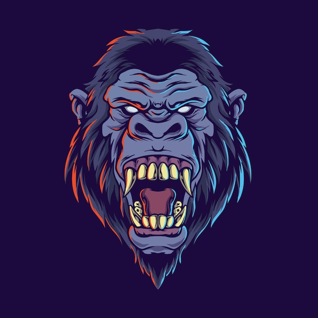 Illustration of angry gorilla