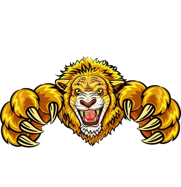 Illustration of angry lion mascot