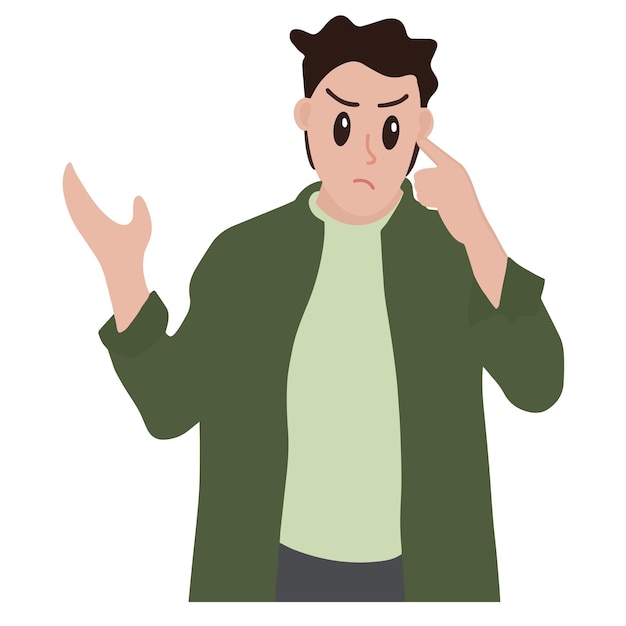 Vector illustration of angry man