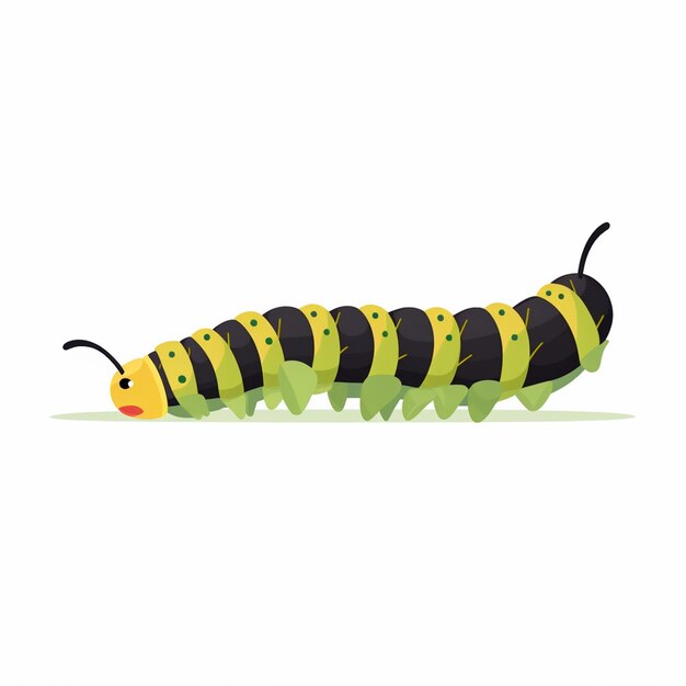 Vector illustration animal caterpillar vector insect nature cartoon wildlife background fauna lar