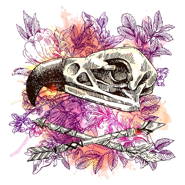 Vector illustration animal skull