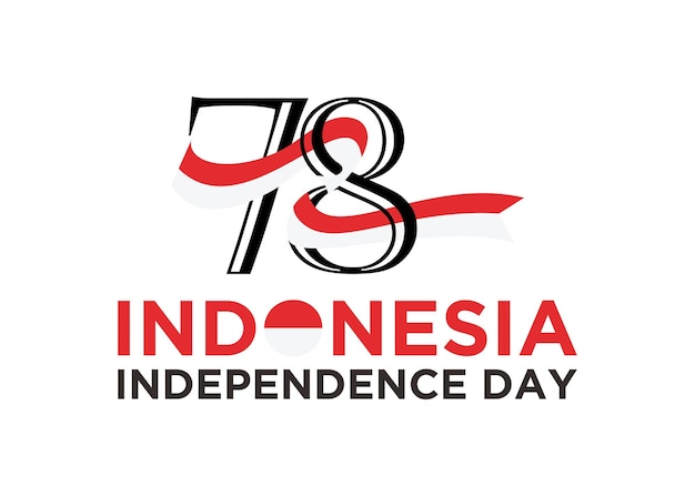 Illustration Anniversary Logo of Republic of Indonesia Independence 78 Years of Independence