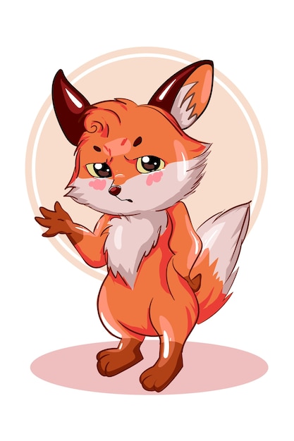 Vector illustration of an annoyed fox