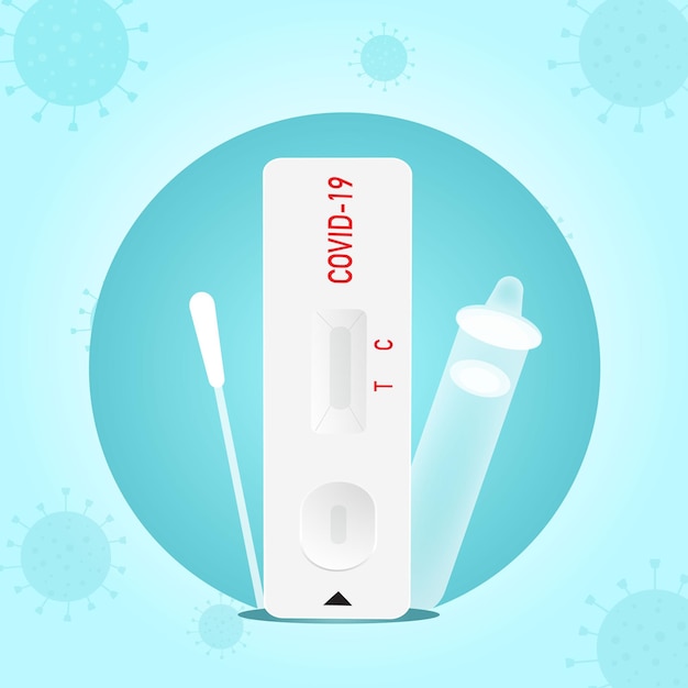 Vector illustration antigen test kits atk for covid19