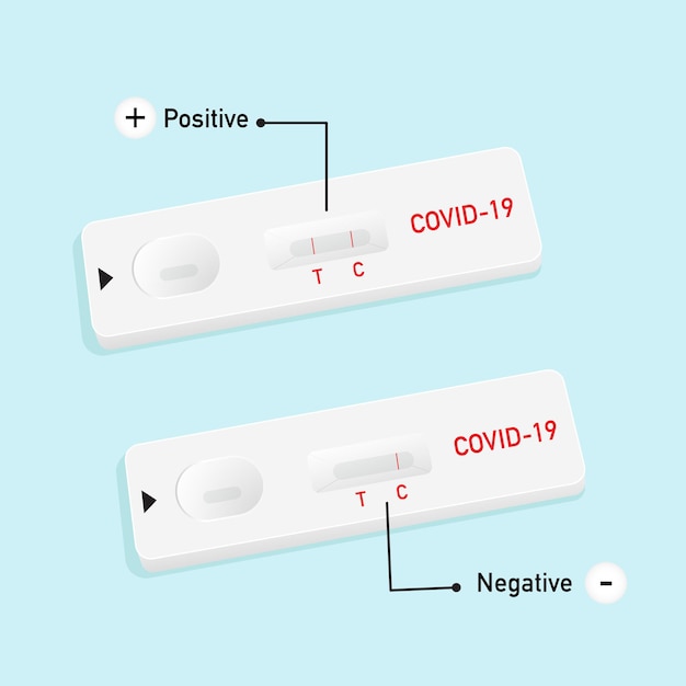 벡터 그림 covid19에 대한 항원 테스트 키트 atk