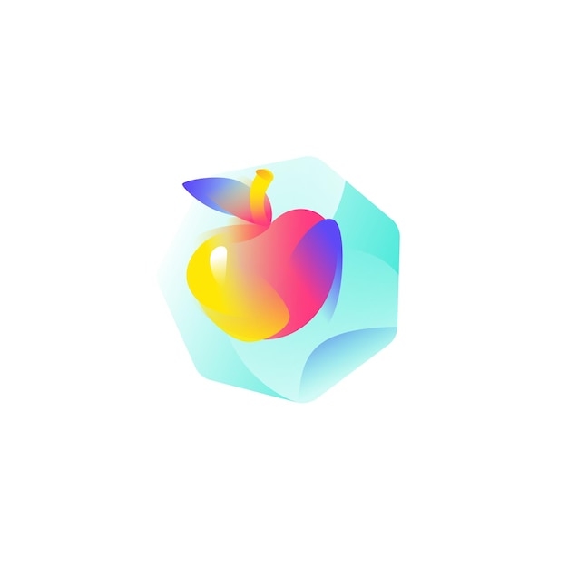 Vector illustration of an apple gradient flat icon apple is the symbol of new york