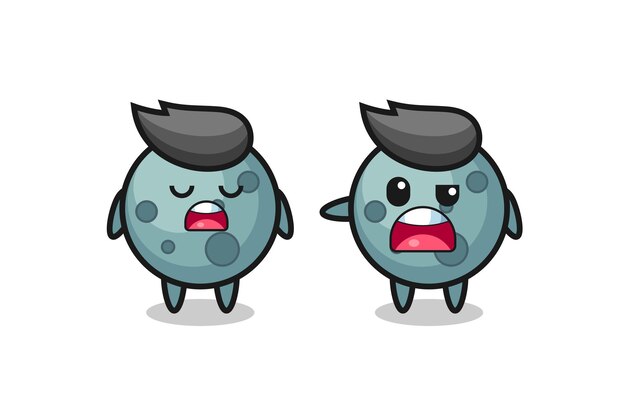 illustration of the argue between two cute asteroid characters , cute style design for t shirt, sticker, logo element