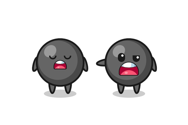 illustration of the argue between two cute dot symbol characters