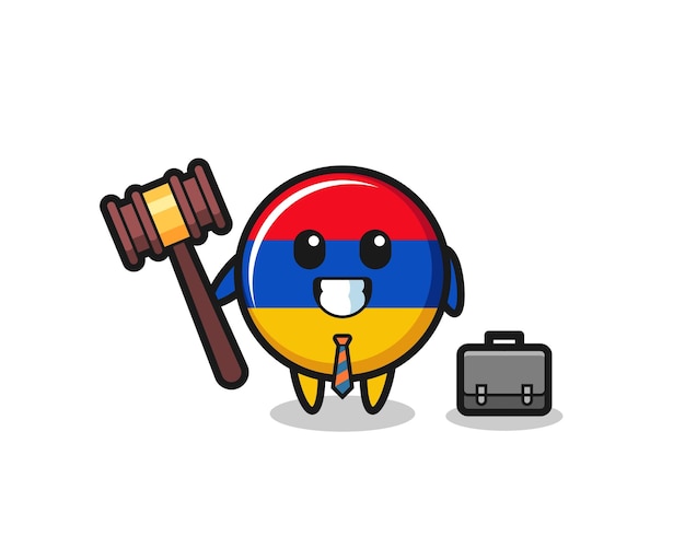 Illustration of armenia flag mascot as a lawyer